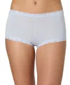 Maidenform Lace Trim Microfiber Boyshort Underwear 40760 In Blue