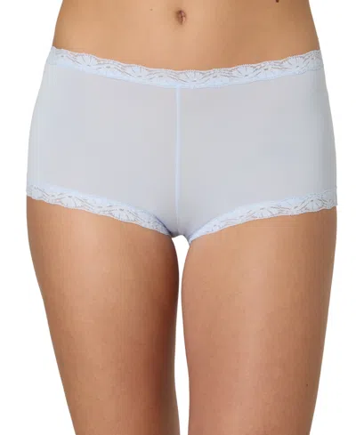 Maidenform Lace Trim Microfiber Boyshort Underwear 40760 In Blue
