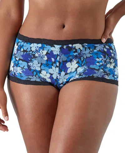 Maidenform Lace Trim Microfiber Boyshort Underwear 40760 In Blue