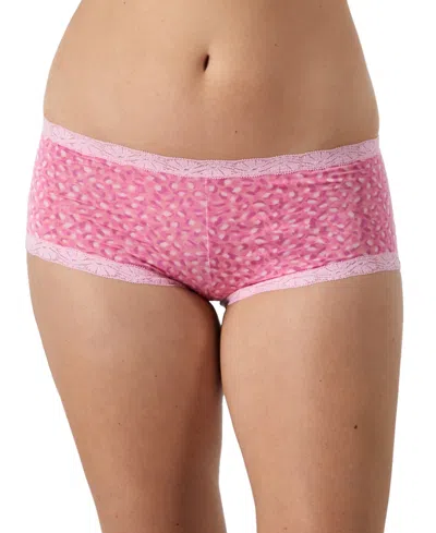 Maidenform Lace Trim Microfiber Boyshort Underwear 40760 In Celestial Pink Blush