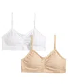 Maidenform Little & Big Girls 2-pack Seamless Ruched Bras In Neutral