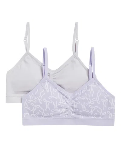 Maidenform Kids' Little & Big Girls 2-pack Seamless Ruched Bras In Purple