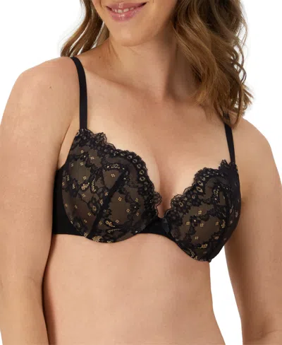 Maidenform Love The Lift Push Up Lace Plunge Underwire Bra Dm9900 In Black