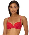 Maidenform Love The Lift Rose Gold Lace Push Up Bra Dm9900 In Red