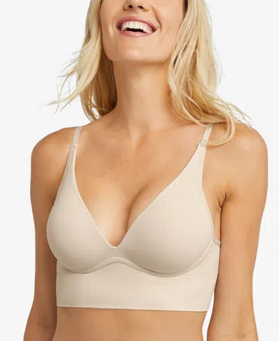 Maidenform Pure Comfort Natural Lift Wireless Longline Bra Dm2316 In Sandshell