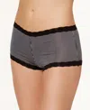 Maidenform Lace Trim Microfiber Boyshort Underwear 40760 In Classic Stripe Print