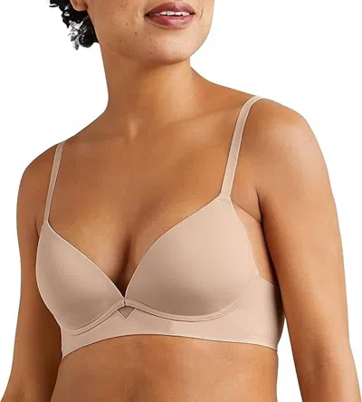 Maidenform One Fab Fit Wire-free T-shirt Bra In Almond In Pink