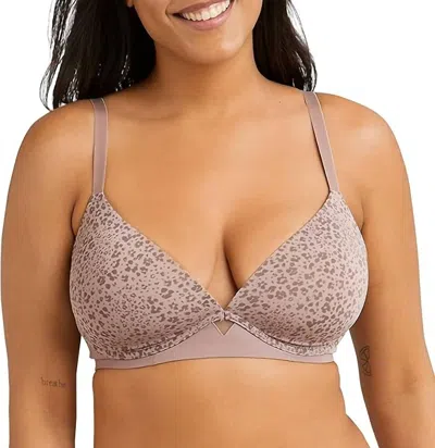 Maidenform One Fab Fit Wire-free T-shirt Bra In Iced Mocha Leopard In Brown