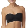 Maidenform Pure Comfort Womens Light Support Bandeau Wireless Strapless Bra Dm7685 In Black