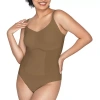 Maidenform Thong Bodysuit Body Shaper Dms083 In Brown