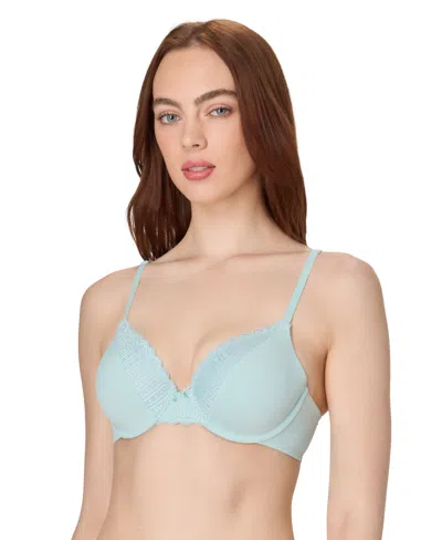 Maidenform Women's Comfort Devotion Extra Coverage Lace Shaping Underwire Bra 9404 In Blue