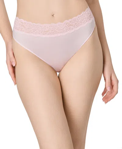 Maidenform Women's Everyday Pretty Lace Hi Cut Brief Panty In Pink