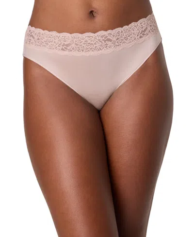Maidenform Women's Everyday Pretty Lace Hi Cut Brief Panty In Pink