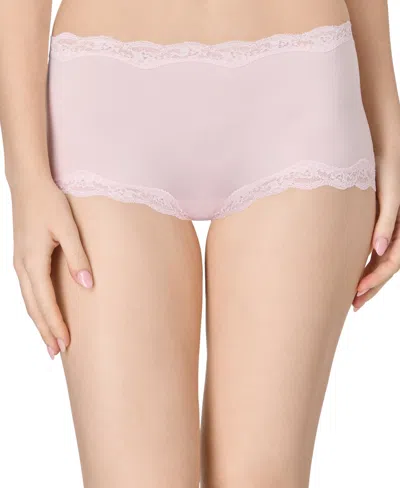 Maidenform Women's Everyday Pretty Lace Mid Rise Boyshort Panty In Pink