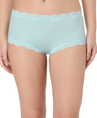 Maidenform Women's Everyday Pretty Lace Mid Rise Boyshort Panty In Blue