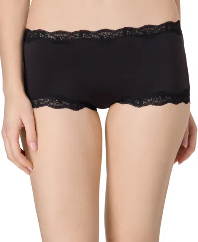 Maidenform Women's Everyday Pretty Lace Mid Rise Boyshort Panty In Black