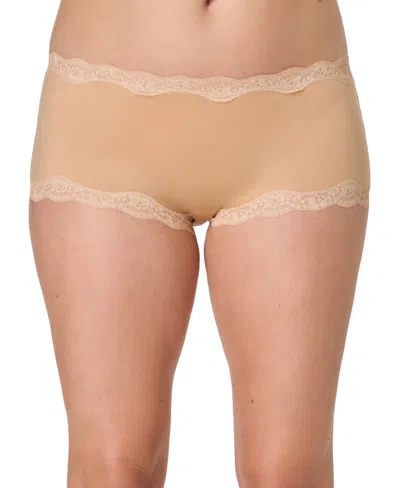 Maidenform Women's Everyday Pretty Lace Mid Rise Boyshort Panty In Brown