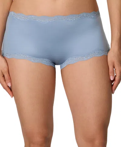 Maidenform Women's Everyday Pretty Lace Mid Rise Boyshort Panty In Blue