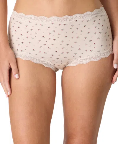 Maidenform Women's Everyday Pretty Lace Mid Rise Boyshort Panty In Neutral