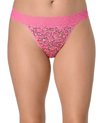 Maidenform Women's Everyday Pretty Lace Thong Panty In Pink