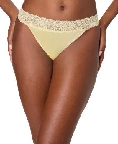 Maidenform Women's Everyday Pretty Lace Thong Panty In White