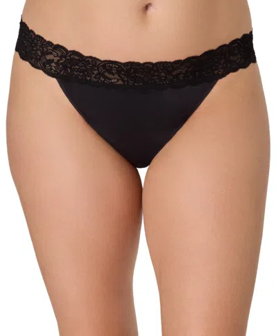 Maidenform Women's Everyday Pretty Lace Thong Panty In Black