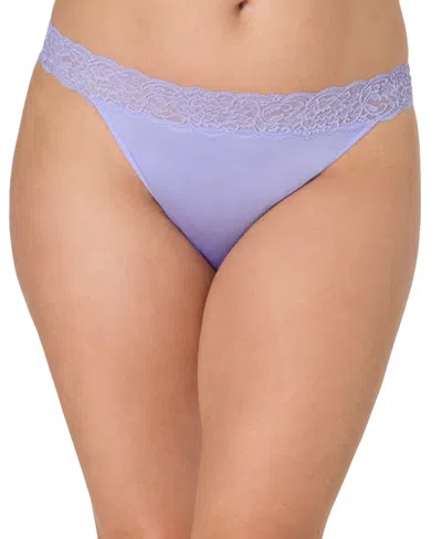 Maidenform Women's Everyday Pretty Lace Thong Panty In Blue