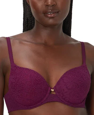 Maidenform Women's One Fab Fit Custom Lift Underwire Bra Dm2423 In Autumn Orchid Lace