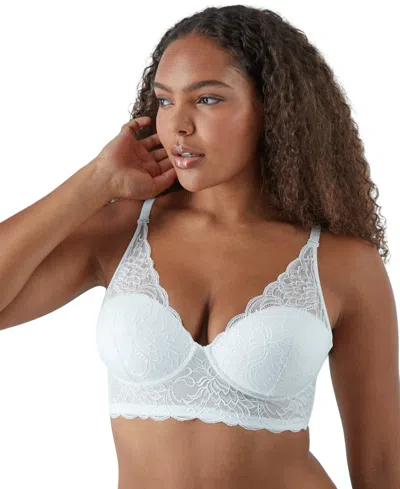 Maidenform Women's Pure Comfort Lace & Mesh Longline Wireless Bralette Dm1188 In White