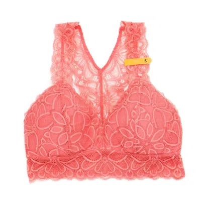 Maidenform Women's Racerback Straps Lace Wirefree Bra In Pink Begonia