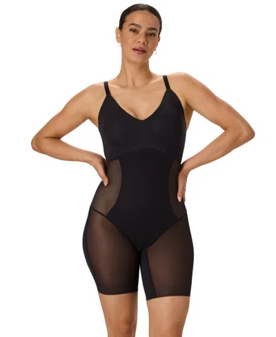 Maidenform Women's Sculpting Mid-thigh Bodysuit In Black
