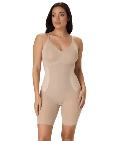 Maidenform Women's Sculpting Mid-thigh Bodysuit In Pink