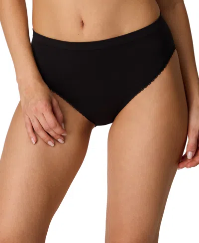 Maidenform Women's Seamless Lace High-cut Brief Panty, Dmsmlc In Black