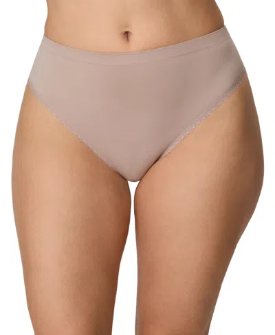 Maidenform Women's Seamless Lace High-cut Brief Panty, Dmsmlc In Pink