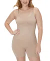 Maidenform Women's Everyday Seamless Shapewear Mid-thigh Bodysuit Dms834 In Evening Blush