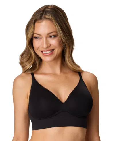 Maidenform Women's Seamless Wireless Comfort Full-coverage T-shirt Bra, Dm2336 In Black