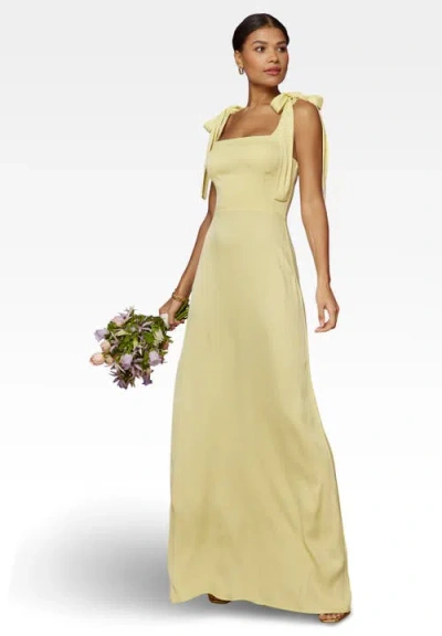 Maids To Measure Allegra Tie Shoulder Bridesmaid Dress In Yellow