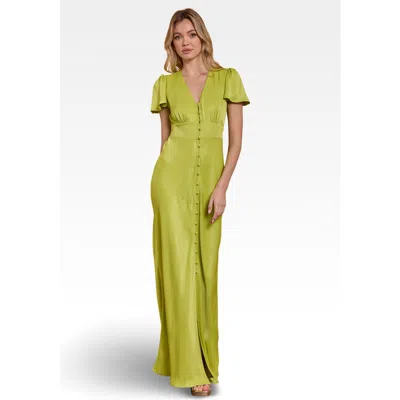 Maids To Measure Chelsea Satin V-neck Bridesmaid Dress In Green
