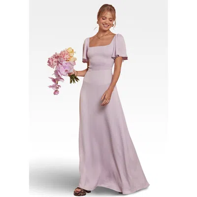 Maids To Measure Clemmie Satin Bridesmaid Dress In Purple