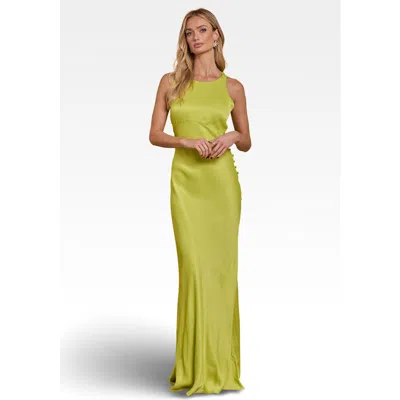 Maids To Measure Coco Satin Dress In Green