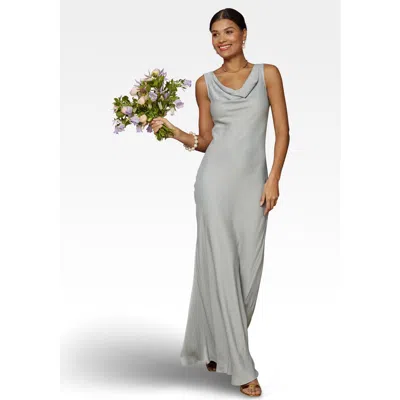 Maids To Measure Pandy Satin Cowl Bridesmaid Dress In Gray