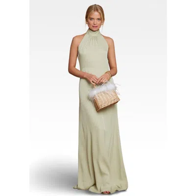 Maids To Measure Tilly Satin High Neck Bridesmaid Dress In Green