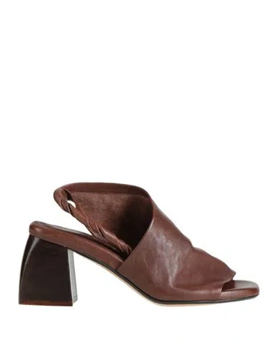 Maile Patie Paris Woman Sandals Dark Brown Size 6 Leather