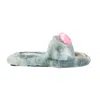 Maile Women's Blue / Pink / Purple Perry Faux Fur Slide In Blue/pink/purple
