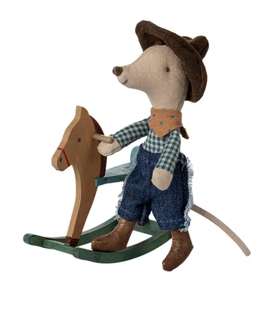 Maileg Cowboy Mouse With Rocking Horse