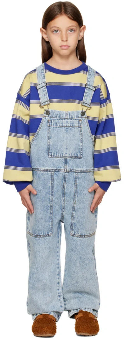 Main Story Kids Blue Faded Overalls In Fade Out Blue