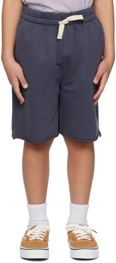Main Story Kids Blue Skate Shorts In Night Shadow