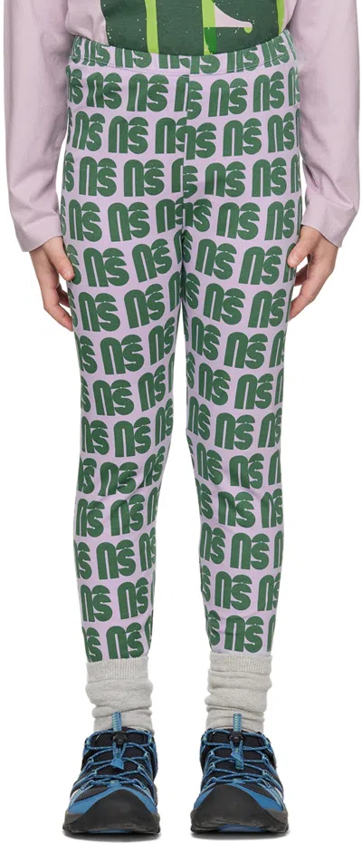 Main Story Kids Gray Monogram Legging In Dapple Grey Monogram