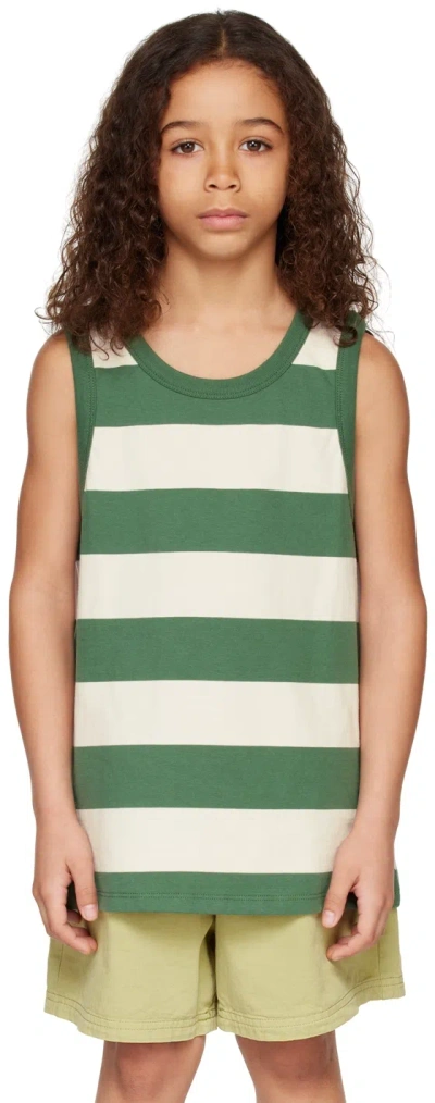 Main Story Kids Green Striped Vest In Myrtle