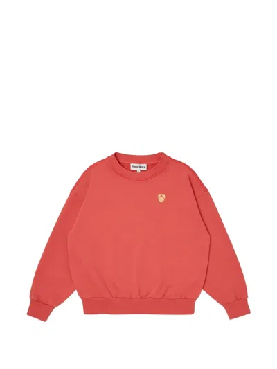 Main Story Kids' Logo-print Drop-shoulder Sweater In Pink